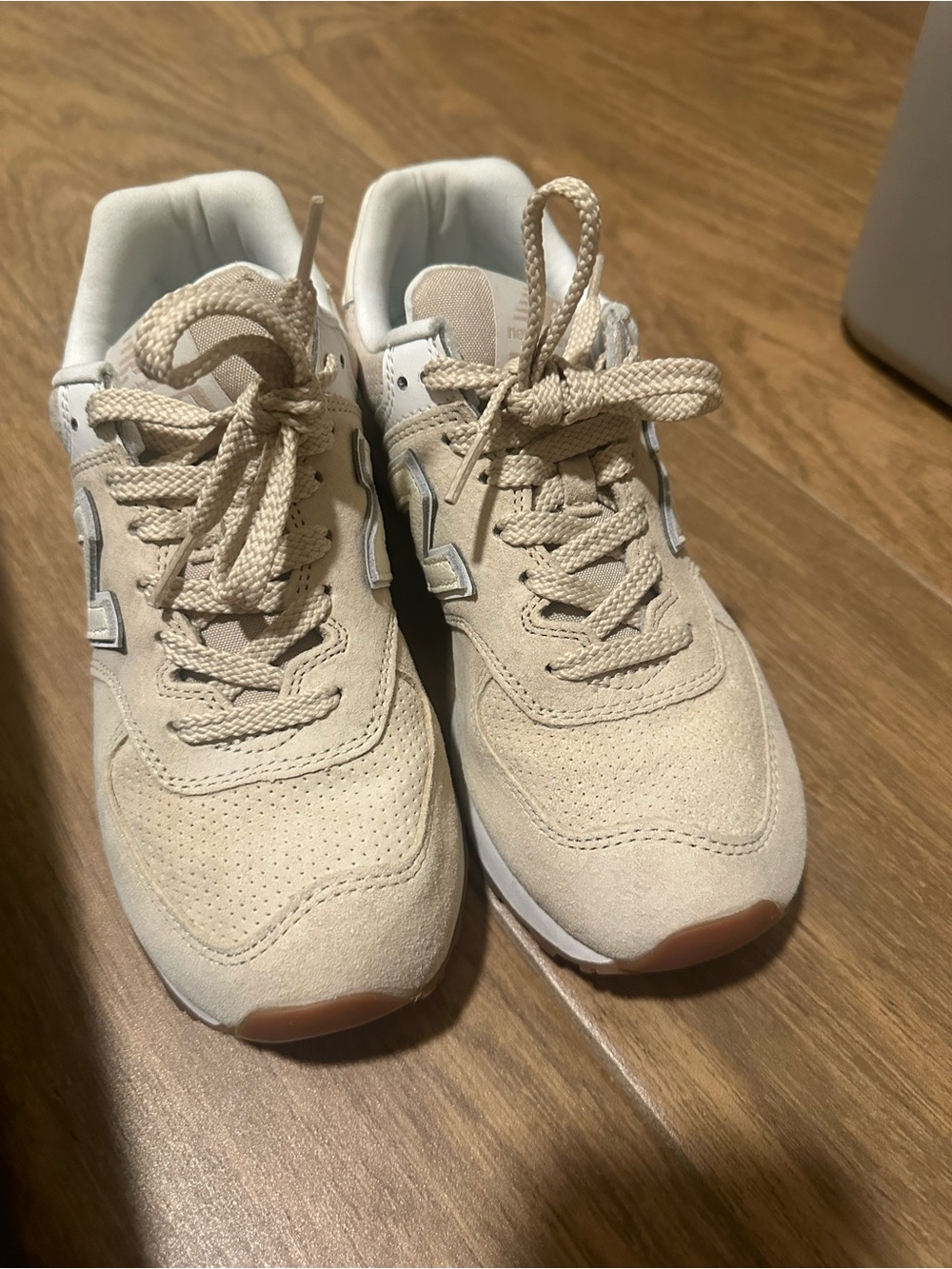 New Balance Women’s Beige Suede Sneakers